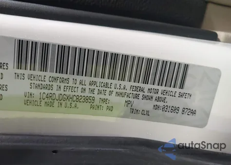 2017 Dodge Durango Gt Awd z USA, uszkodzony, nr VIN 1C4RDJDGXHC823859